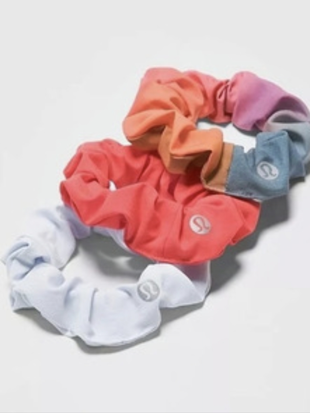 Lululemon Uplifting Scrunchie 3 Pack Starburst Starch Blue Speed Glow Multi